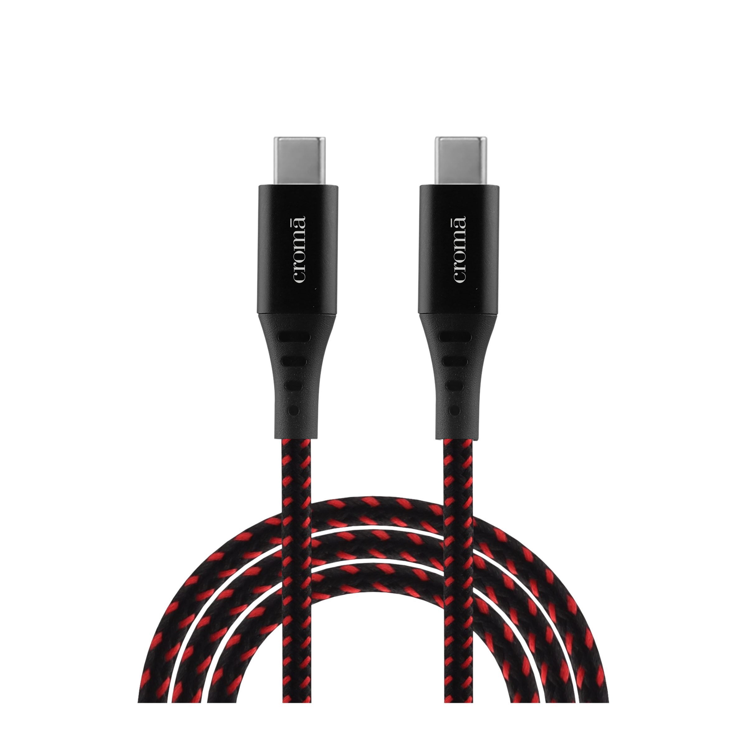Buy Croma Type C To Type C 3 3 Feet 1M Cable Nylon Braided Red 